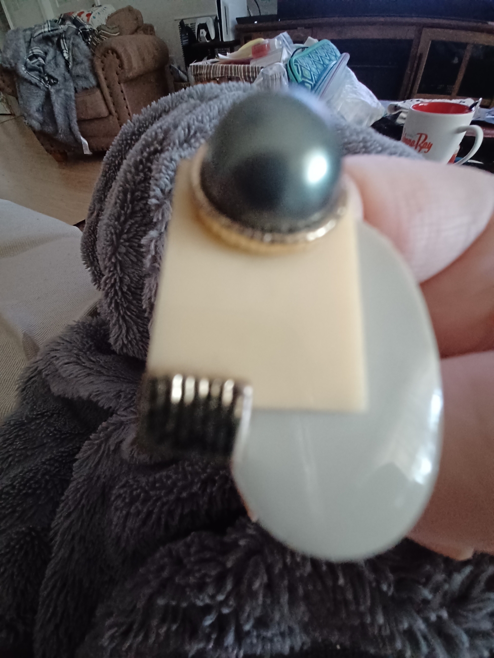 Faux Gray Large Size 8 Abstract Ring